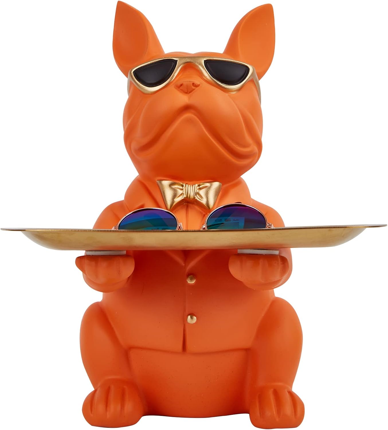 French Bulldog Statue,Key Bowl for Entryway Table Resin