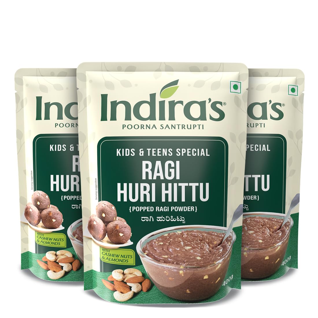 Indira's Ragi Huri Hittu Special,Teens & Kids Popped Ragi Mix (400g, Pack of 3)-image-12