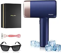Depilador a Laser IPL MLAY T14 com Sistema de Resfriamento, Cabeça Substituível, Aprovado pela ANVISA, 1,5 Milhão de Flashes, Depilação Indolor e Eficaz para Corpo e Rosto(Azul)