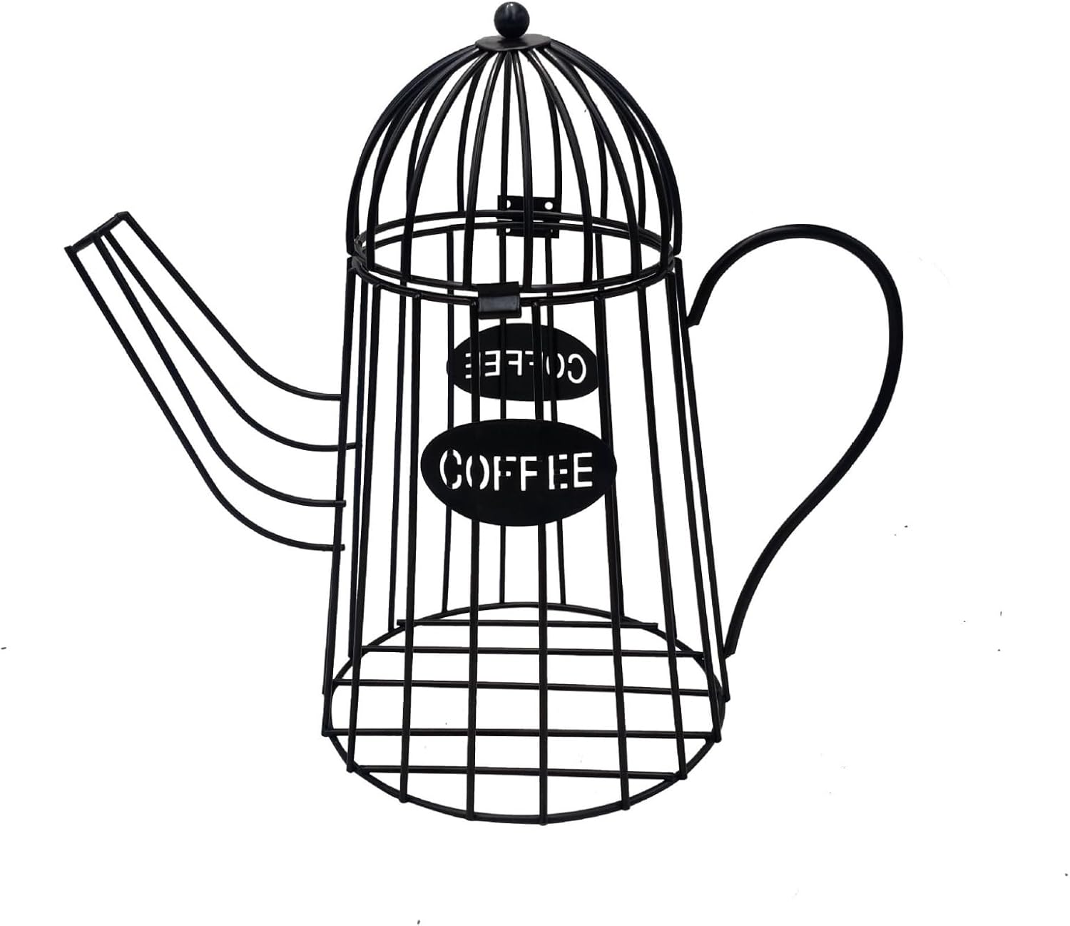 Iron Art Classical Teapot Shaped Iron Wire Coffee Capsule Storage Basket