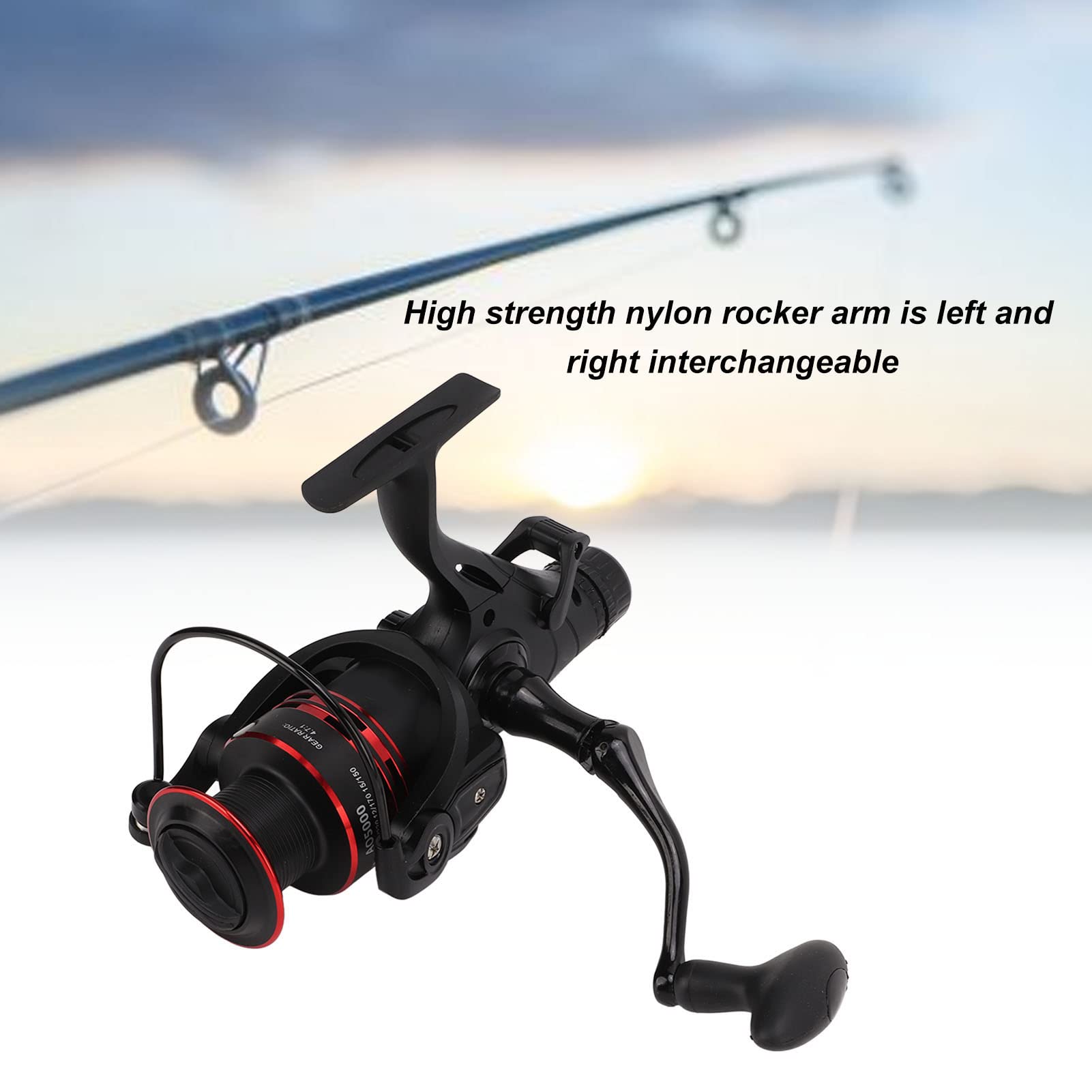Copa de Alambre de Metal de Carrete Giratorios Camba de Pesca de Arrastre Dual 9 + 1BB 4.7: 1 Relación de Velocidad para Pesca de Carpa, Aleación de Aluminio Resistente + Nylon