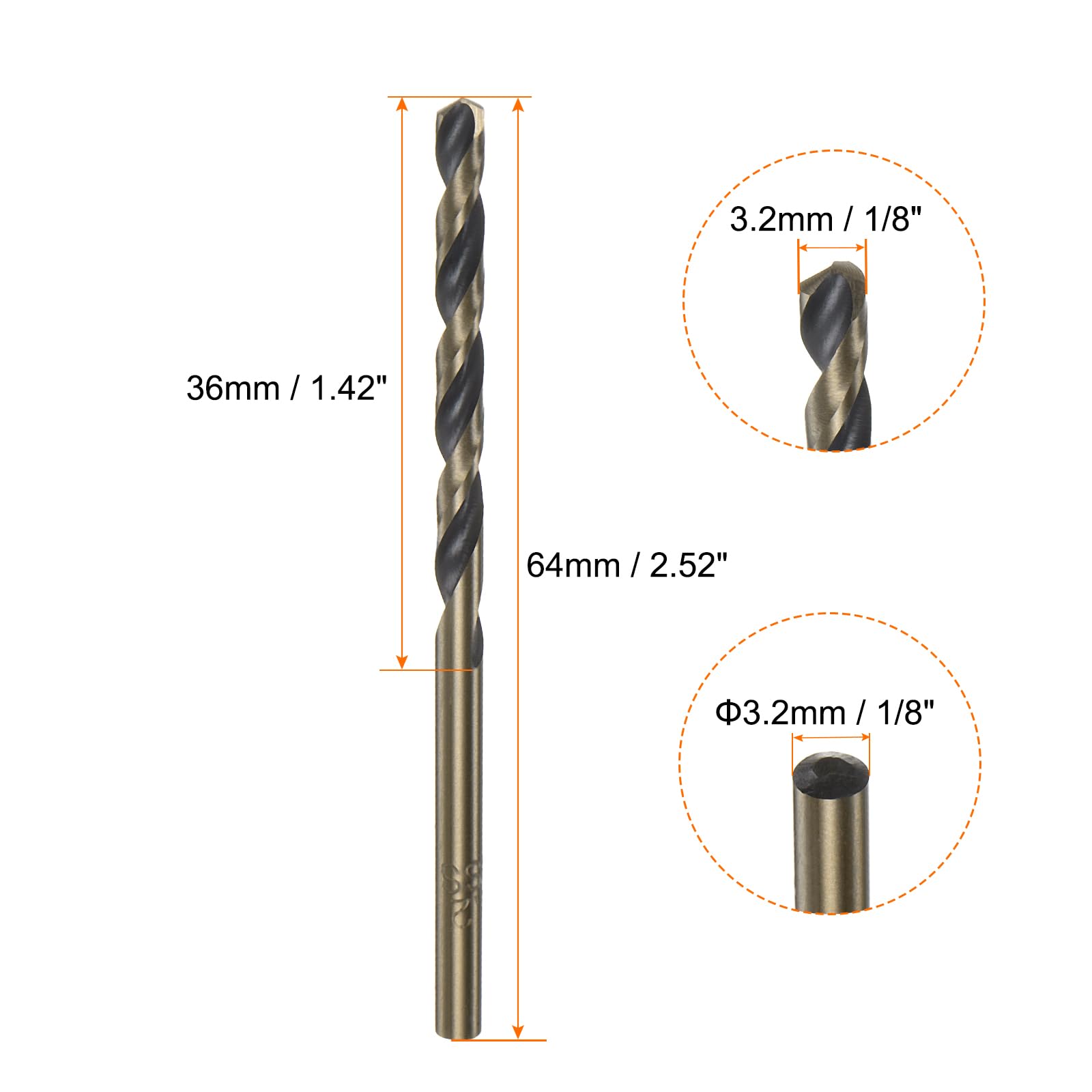 Amazon | uxcell 10個セット ジョバードリルビット 3.2mm (1/8
