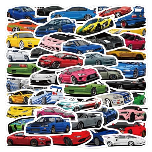60 Pcs Sport Super Car Stickers for Teens Adult, Cute Sports Cars Sticker Waterproof Vinyl Decals...