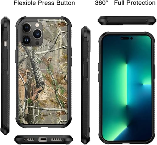 Miniatura 2 de Funda compatible con iPhone 14 Pro Max, diseño de camuflaje verde hoja para hombres y niños, patrón de moda, parte trasera de policarbonato duro y