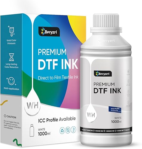 Premium DTF Tinta Blanca 500ML DTF Kit de conversión de tinta de transferencia, recarga de tinta DTF para Epson ET-8550, L1800, L800, R2400, P400,