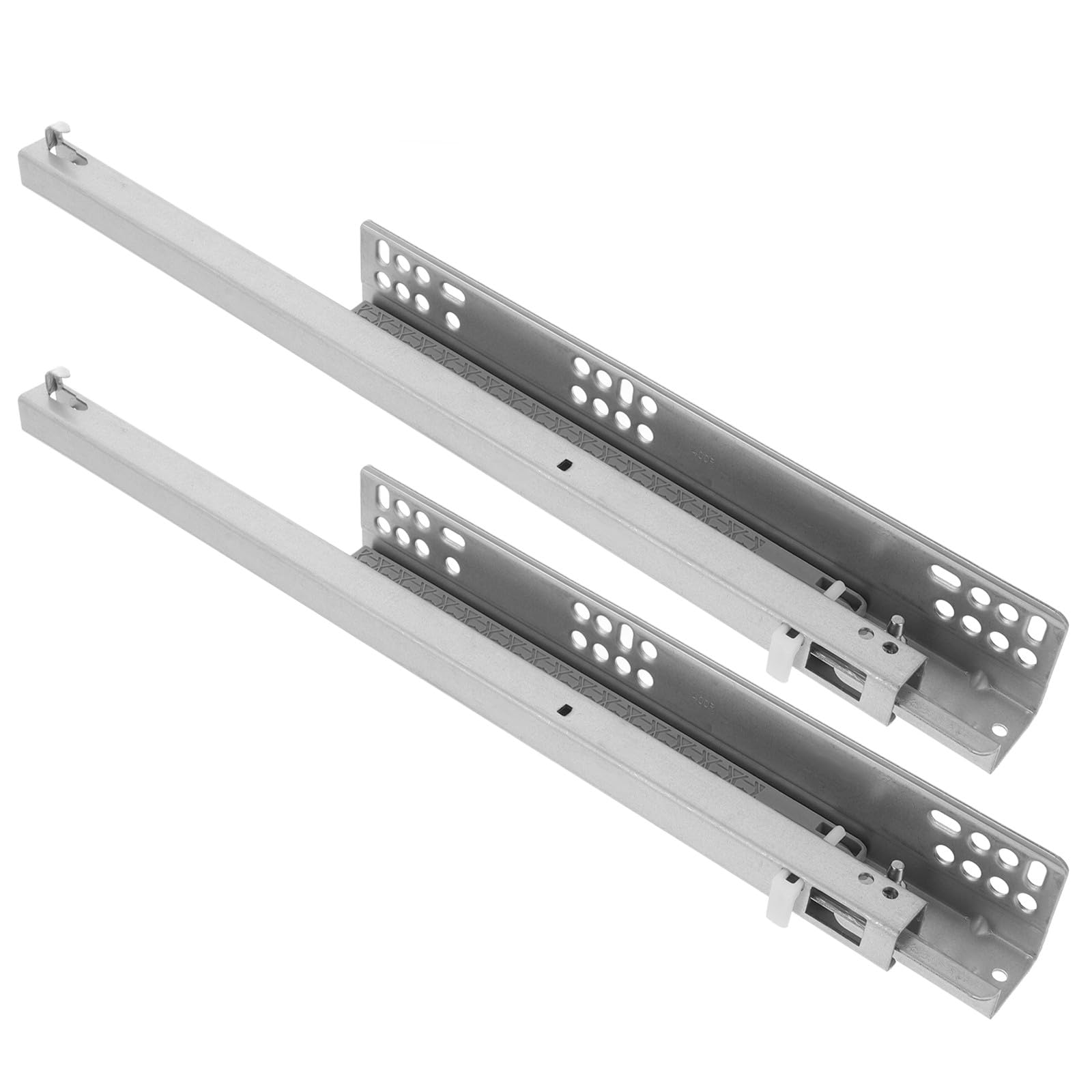 Jvnalwnkv One Color Cabinet Drawer Slide Rail，Stainless Steel Rail, Hydraulic Damping Slides 16 Inch Two-Section Silent Rails Soft Close Replacement
