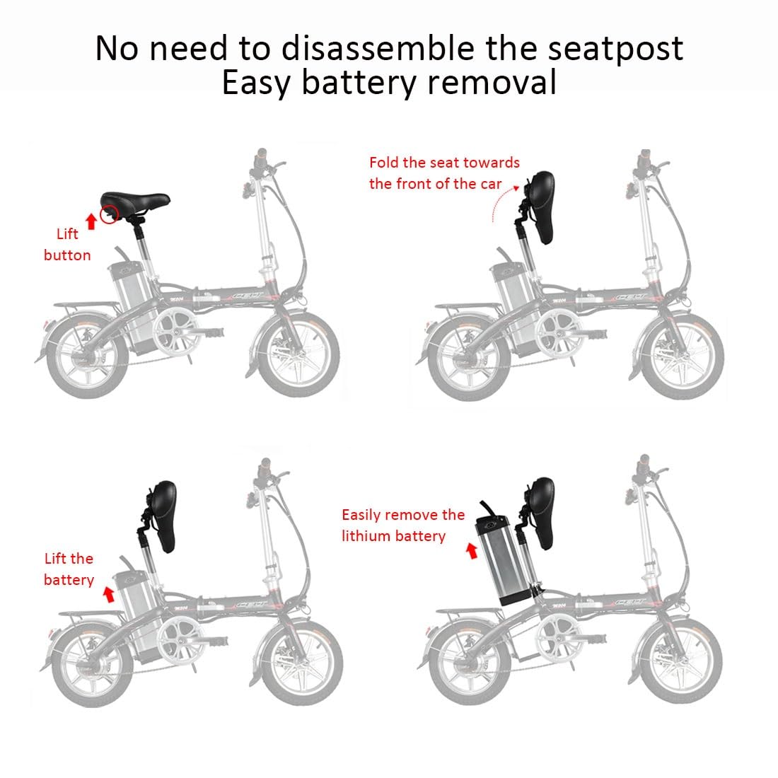 Tige De Selle De Vélo électrique, Tube De Tige De Selle De Vélo Pliable En Métal, Accessoires De Vélo Faciles à Installer