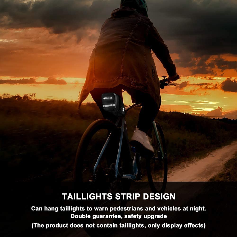 Bolsa for sillín de Bicicleta, Impermeable y Reflectante, 0,8 l