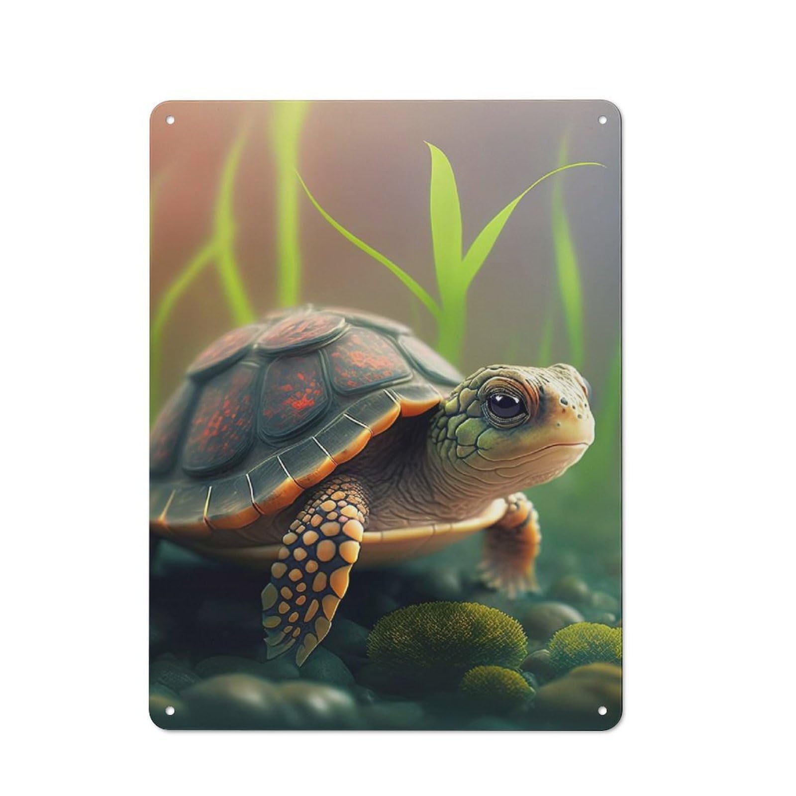 Junmoney Sea Turtle Retro Metal Sign 40X30cm For Living Room Or Hallway, For Updating Living Room And Hallway After Moving