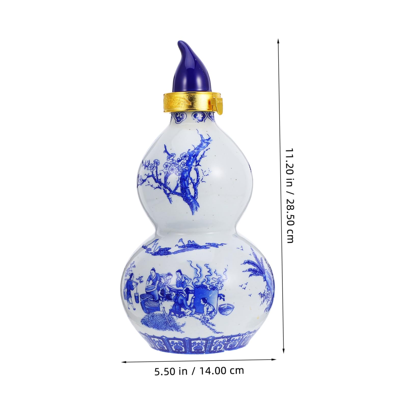 CONGARTENO Blue and White Porcelain Wine Bottle Portable Water Bottle Seasoning Bottle Hip Flask Chinese Wine Bottle Wine Decanter Chinese Sake Pot Rice Wine Jug Portable Water Jug Ceramics