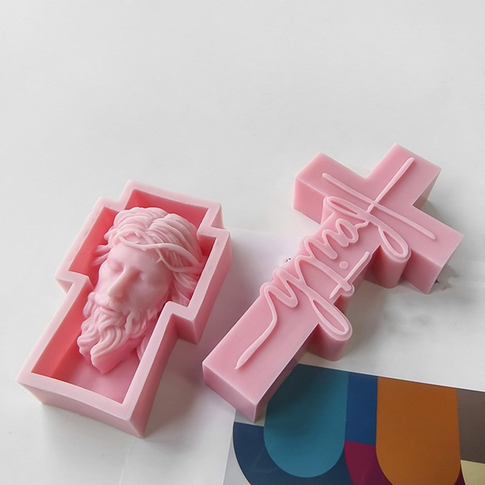 3D Cruces Estatua Molde de Silicona Único Busto Escultura Vela Moldes Resina Gitana Forma Mano Regalo Hecho A Mano Para Artesanía