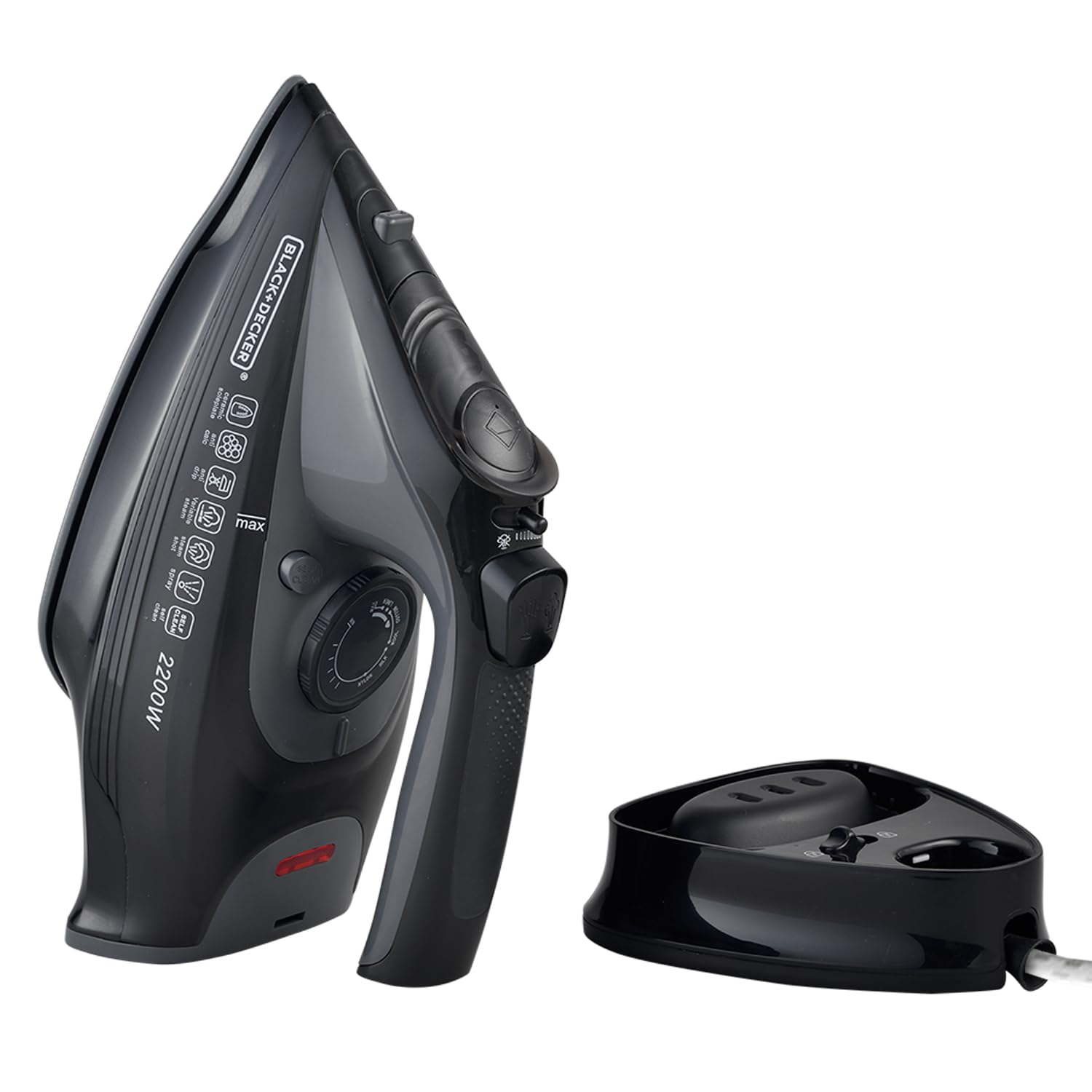 Black+Decker BXIR2204IN 2200-Watt Cordless Steam Iron Press with Auto Shut Off Non-Stick Ceramic Sole Plate Anti-Drip Feature with 350 ml water tank|Steam Output 30gm/min|2 year Warranty(Grey+Black) (B0D9BJ81ZP) Amazon Price History, Amazon Price Tracker