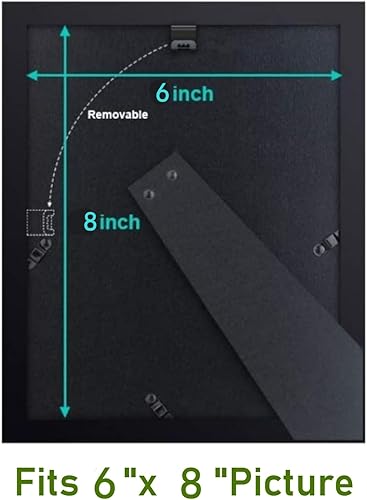 Miniatura 3 de Marco de fotos de 6 x 8 pulgadas hecho de 100% madera maciza y plexiglás de alta definición para exhibición de mesa y montaje en pared, marco de