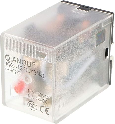 uxcell Relé de potencia electromagnética, CA 24V bobina roja luz indicadora 8 Pin DPDT Electromagnética de propósito general Relé de potencia JQX-13F uxcell Relé de potencia electromagnética, CA 24V bobina roja luz indicadora 8 Pin DPDT Electromagnética de propósito general Relé de potencia JQX-13F