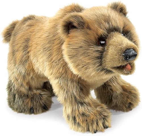 Folkmanis Títere de mano Grizzly Bear marrón claro, 1 EA