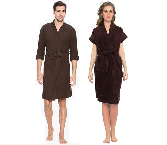 FeelBlue Unisex Combo Bathrobe (Pack of 2)