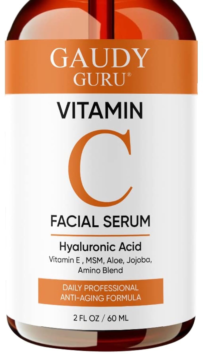 100% PURE VITAMIN C SERUM FOR FACE, Anti Aging Serum with Hyaluronic Acid, Vitamin E, MSM, Aloe Vera, Jojoba Oil, Amino Blend, Hydrating Serum for Dark Spots, Fine Lines and Wrinkles, Skin Repair, Pore Clearing, Acne Scars, Organic Vegan Ingredients – DOUBLE SIZED (2 OZ) 100% PURE VITAMIN C SERUM FOR FACE, Anti Aging Serum with Hyaluronic Acid, Vitamin E, MSM, Aloe Vera, Jojoba Oil, Amino Blend, Hydrating Serum for Dark Spots, Fine Lines and Wrinkles, Skin Repair, Pore Clearing, Acne Scars, Organic Vegan Ingredients – DOUBLE SIZED (2 OZ)