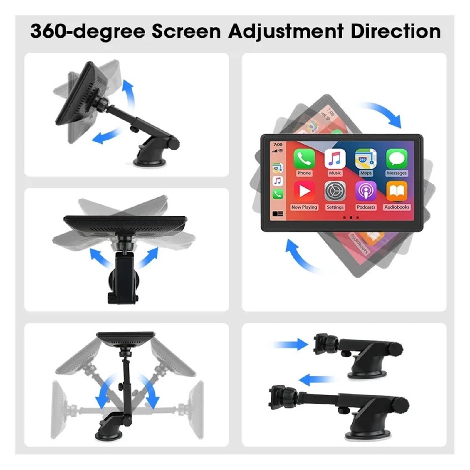 Kamery Cofania Samochodów 4K 7-calowy Rejestrator Samochodowy Auto Kamera Przednia I Tylna Deska Rozdzielcza WIFI Rejestrator Jazdy Podwójny Obiektyw Lustro Link(Two Cameras 6M,None)