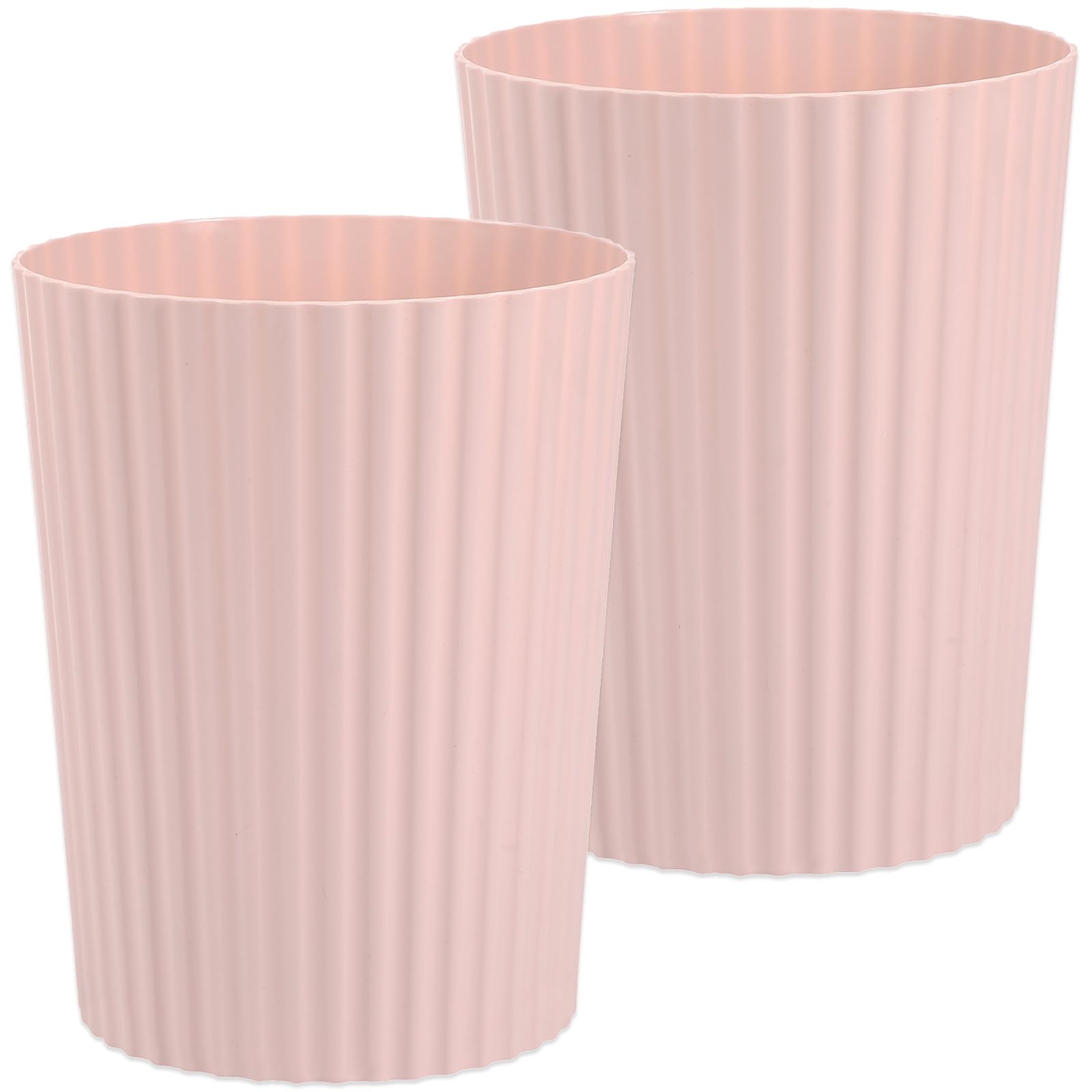 JiatuA Small Bathroom Trash Can Plastic Wastebasket Garbage Can Pink 2 Pack