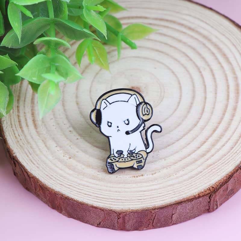 Image of Ximimark 3 PCS Funny Rabbit Lapel Pin Halloween Game Player Cute Animal Brooch Denim Jacket Decoration