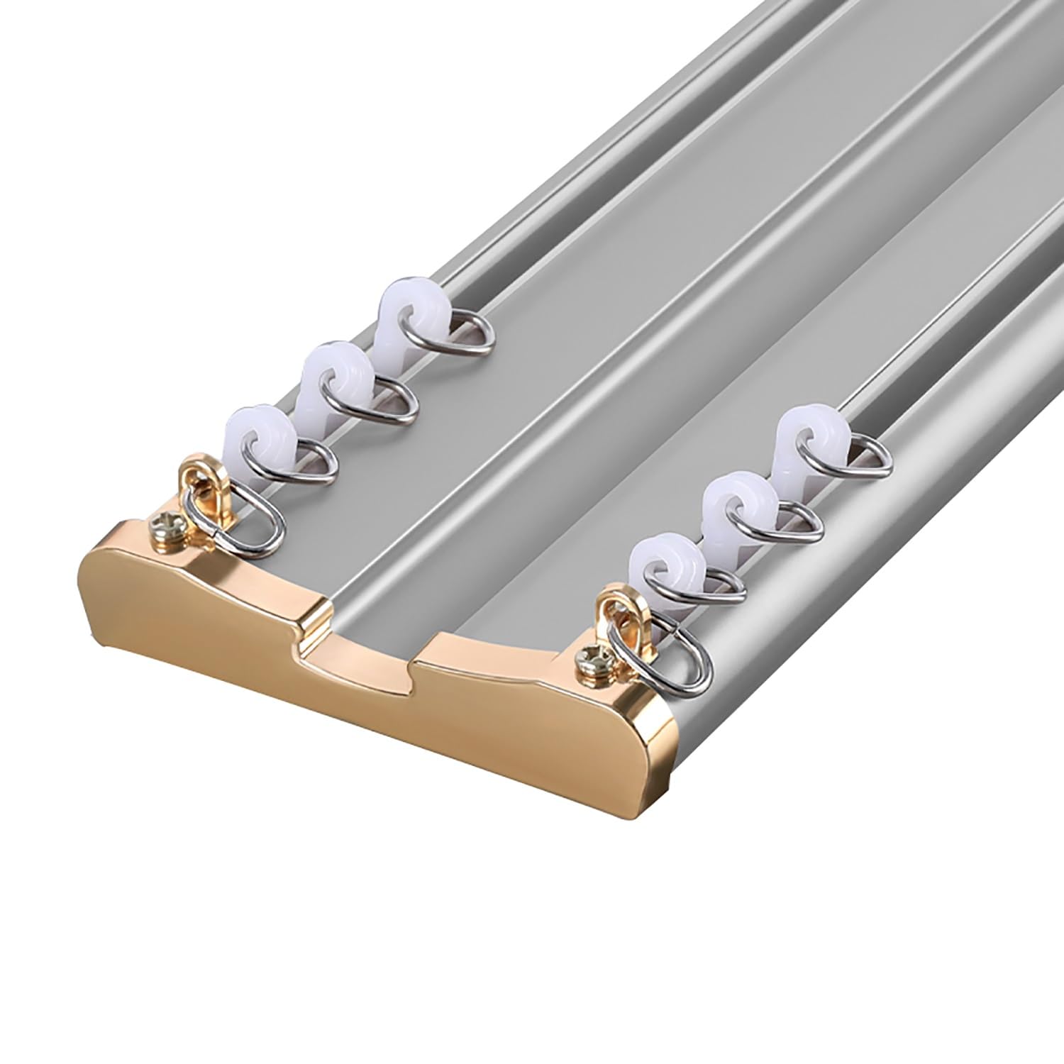 Heavy-Du Tringle de plafond gris (2,8 m / 9.2ft) – Clete avec matériel intégré et extrémité C, parfaite pour les séparateurs de pièce dans le salon et la chambre à coucher – Ele &