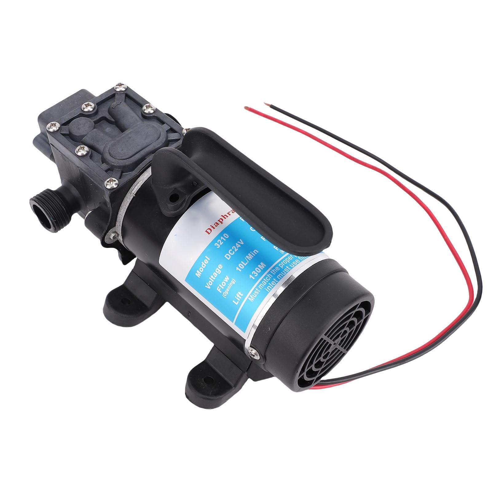 Jiawu Samozasysająca Pompa Wodna do Pojazdów Kempingowych Głowica 130 M G1/2 Wylot 45 PSI 4 GPM 24 V Automatyczny Wyłącznik Ciśnieniowy Pompa Membranowa do Systemu Ciśnienia Wody w Kamperze