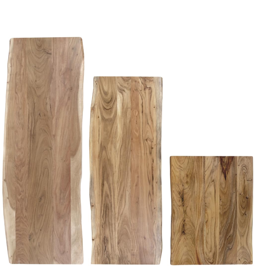 Waschtischplatte 100x60 cm, Akazienholz massiv 26mm, Tischplatte naturfarben, Baumkantenplatte als Waschtisch für Aufsatzwaschbecken