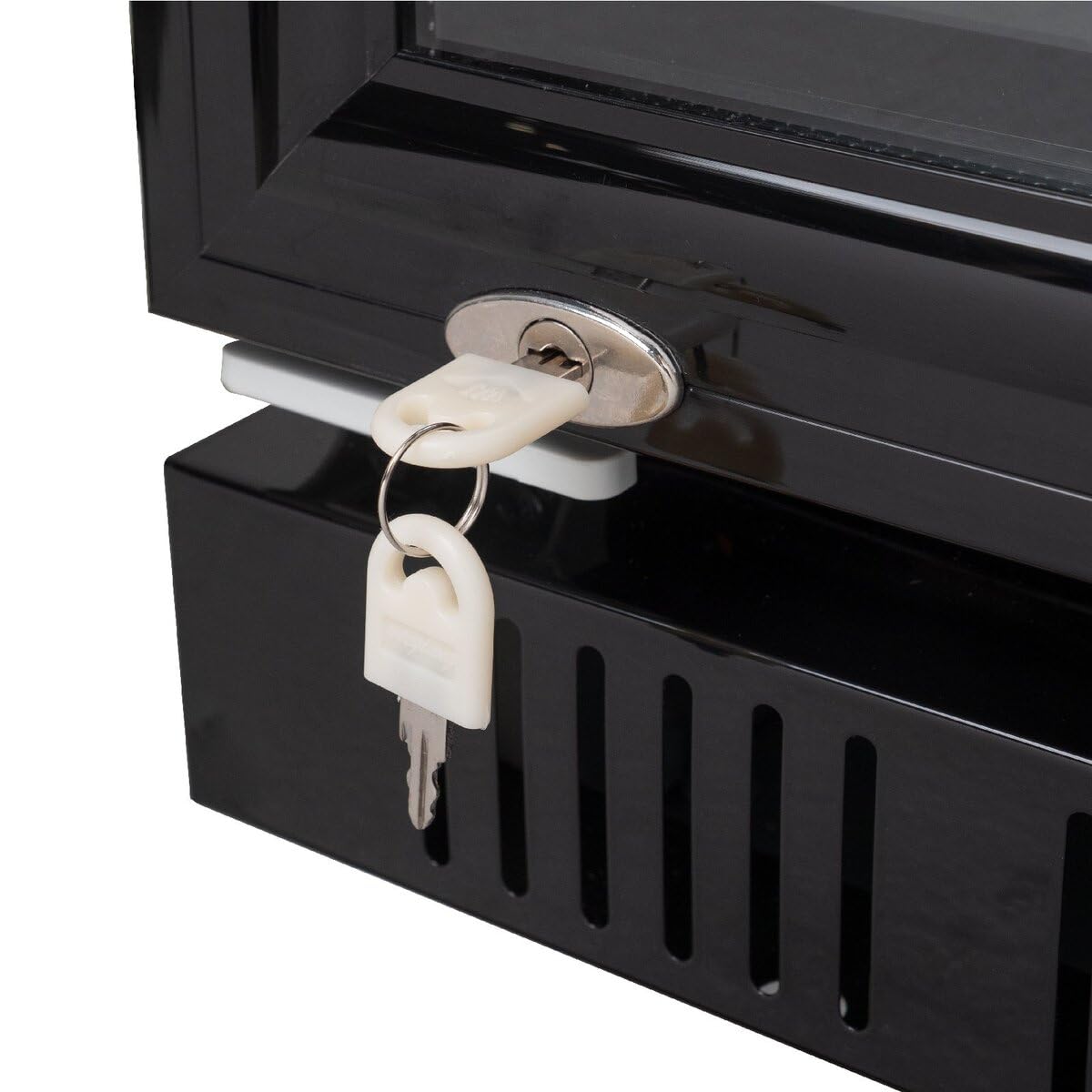 GastroHero Frigorifero per bevande GK-360BB per ristorazione, 4 ripiani regolabili, capacità refrigerante da 360 litri, frigorifero con porta in vetro, illuminazione interna, chiudibile, forniture per