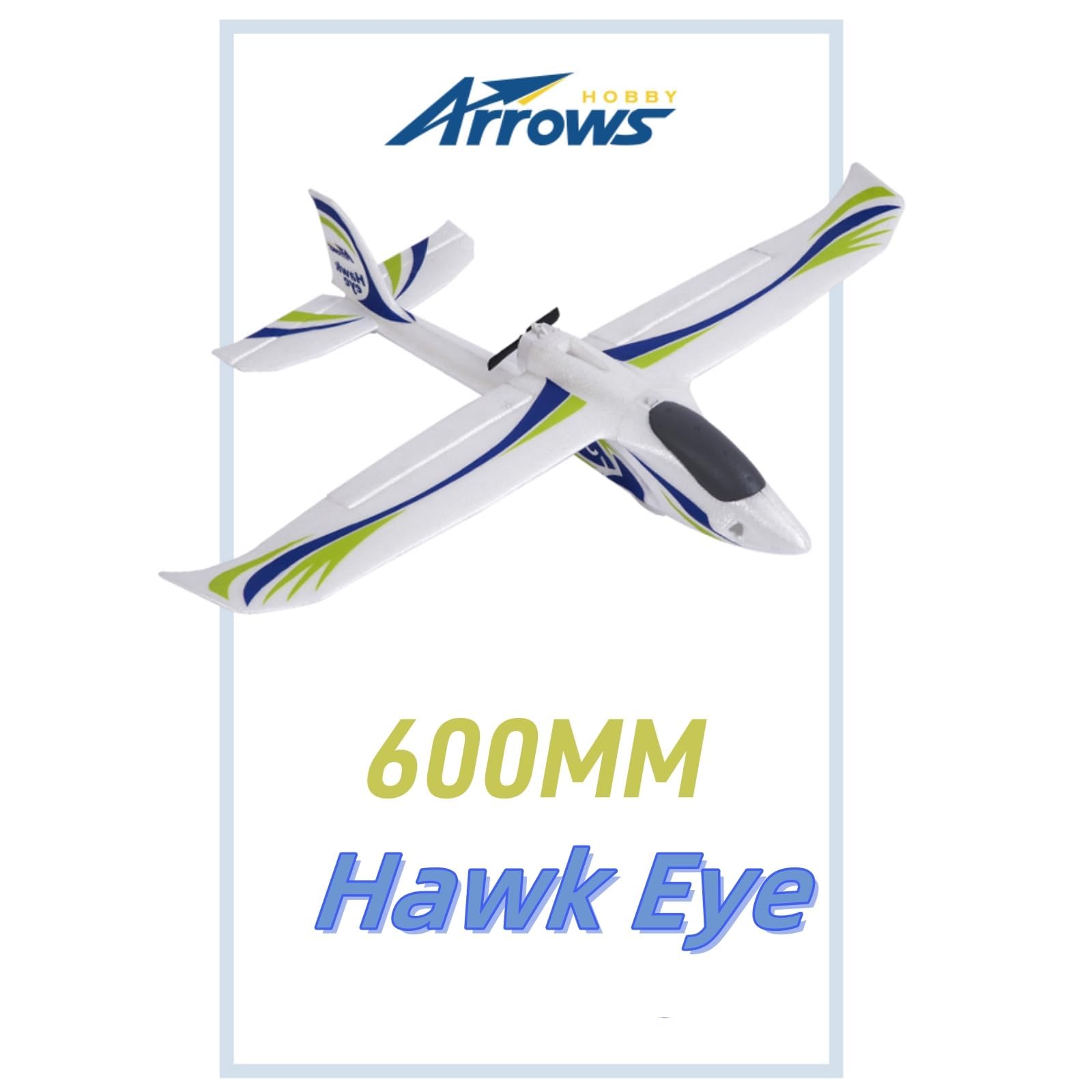 Arrows RC Plane 600mm Hawk Eyes Remote Control Airplane Easy to Fly Ready to Fly RTF Ready to Fly(Include Battery, Charger, Radio)