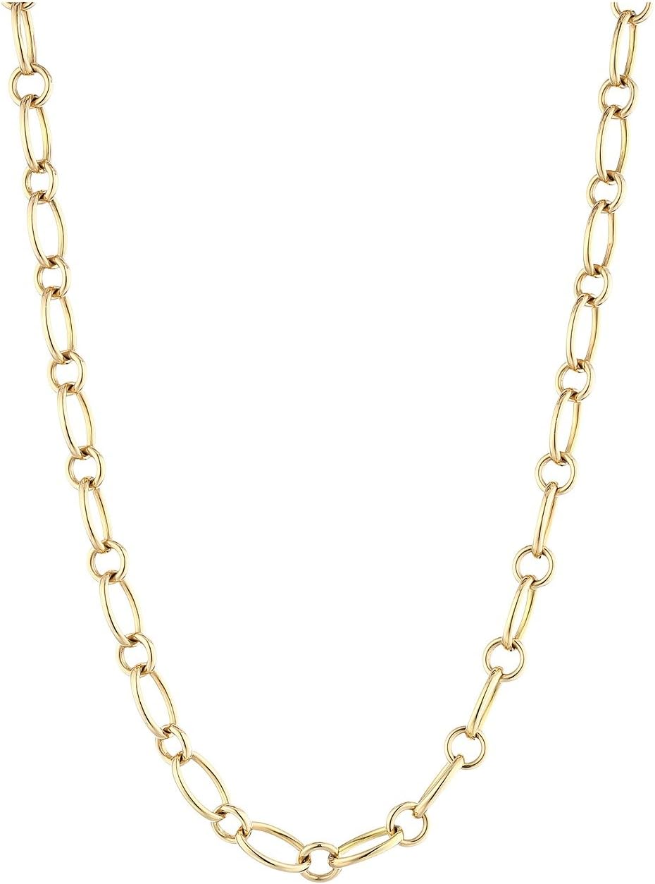 18K Alternating Link 26" Chain Necklace