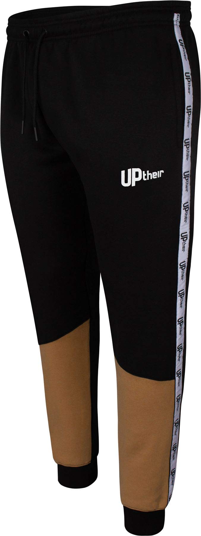 Uptheir Men's Epic Joggers with Branded Taping - Black Caramel (UK, Alpha, L, Regular, Regular)