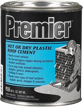 Henry, WW Company PR350030 Henry Premier Wet or Dry Black Plastic Roof Cement, 30 Oz, 12 g