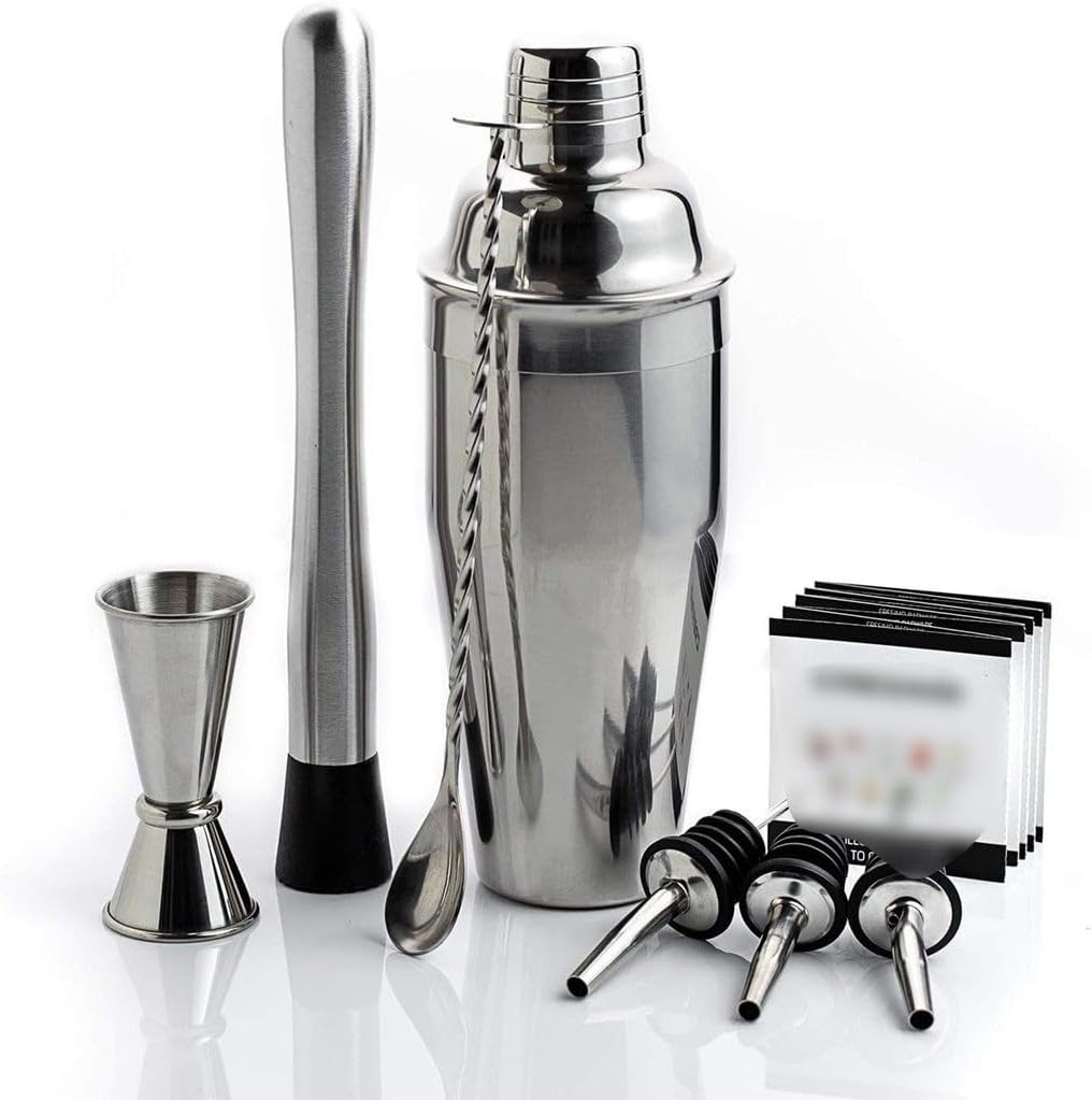 750ml Stainless Steel Cocktail Shaker Set 7-piece Drink Making Tool