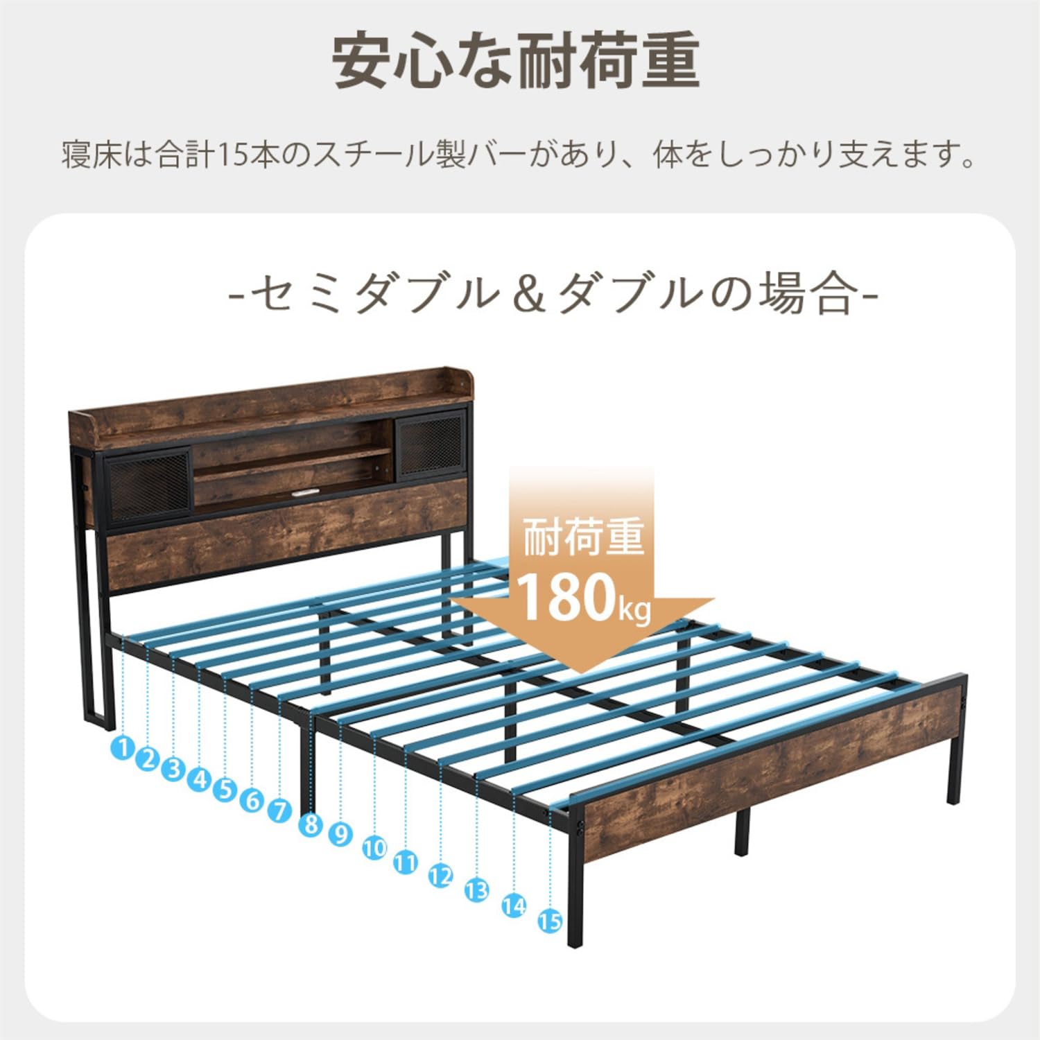 Amazon｜SOFTSEA ベッド ダブル 宮棚 2口コンセント ベッド