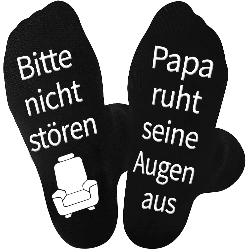 Obidodi Calzini divertenti per nonno, calze con scritta Bitte nicht stören, nonno riposa i suoi occhi, calzini da uomo 39-46 antiscivolo, calendario dell'Avvento, idea regalo per nonno