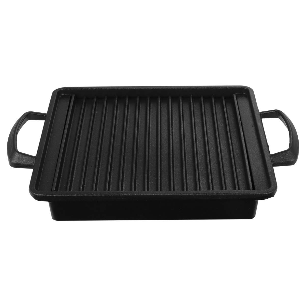 Parrilla eléctrica al aire libre Parrilla antiadherente Parrilla sin humo Plancha for asar Parrilla Binaural Barbacoa Bandeja for hornear Plato for bistec Pescado Pollo Verduras 16.5x14.5CM Bandeja fo