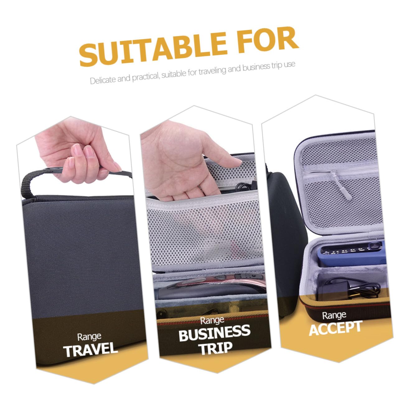 POPETPOP Étui à Rasoir Eva Antichoc – Paquet de Rangement Portable Poignée Souple Fermeture Éclair Léger et Compact Protection pour Rasoir Électrique et Tondeuse Voyage et Usage Quotidien