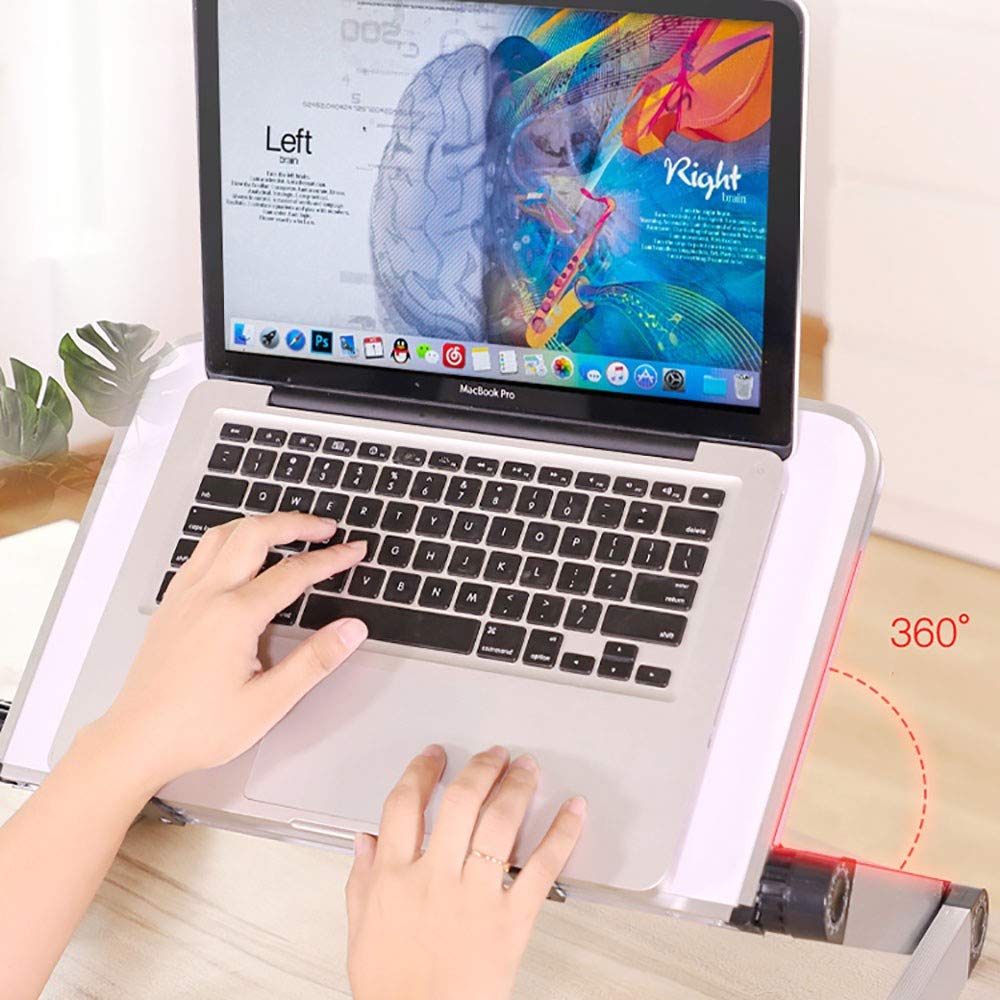 Escritorio de Portátil, Ergonómico Soporte de Portátil Mesa Bandeja Soporte de Regazo para Laptop Tablet Plegable para Cama Sofá, Negro