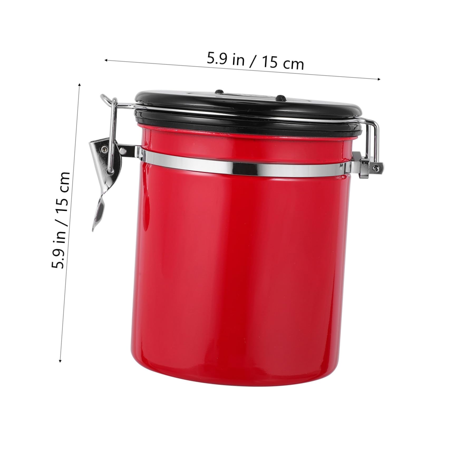 TOYANDONA Luftdichter Vielseitig und Frisch Haltend aus Edelstahl Kaffeebohnenbehälter Roter Aufbewahrungshalter für Kaffee und Gewürze