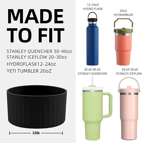 Miniatura 2 de SXhyf Funda protectora de silicona para Stanley Quencher H2.0 40 30 20 oz vaso con mango y Iceflow 20 30oz, antideslizante, arañazos, protector de