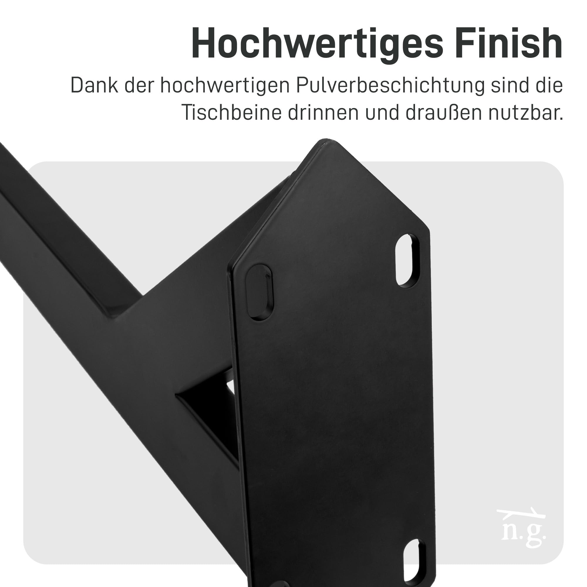 Natural Goods Berlin 4er Set Y Legs Tischbeine (Schwarz, 72 cm) - Möbelfüße aus Metall in Y-Form für Dein nächstes DIY-Projekt - Schwerlast Tischgestell für Schreibtische & Esstische