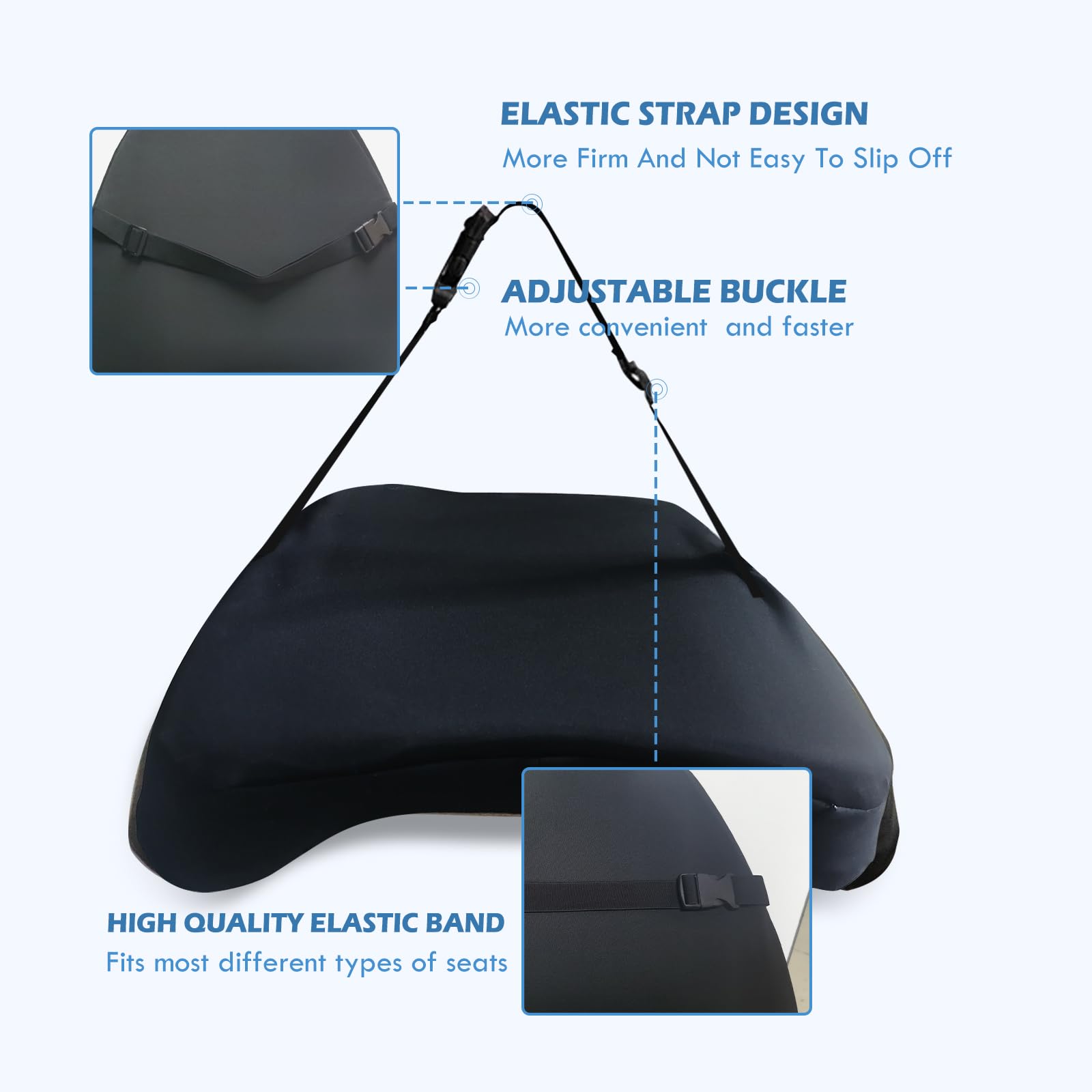 Almohada de apoyo lumbar súper acogedora para silla de coche/oficina, almohada lumbar 100% de espuma viscoelástica con funda extraíble transpirable, diseño ergonómico, soporte de espalda para aliviar