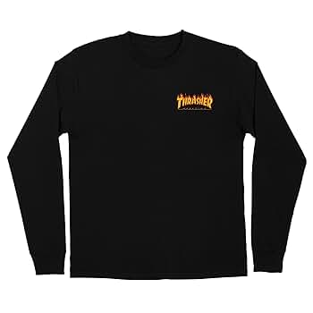 SANTA CRUZ Thrasher Flame Dot L/S Midweight T-Shirt Black