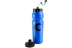 1 Liter Hockey Water Bottle with Straw for Sports Requiring Helmets