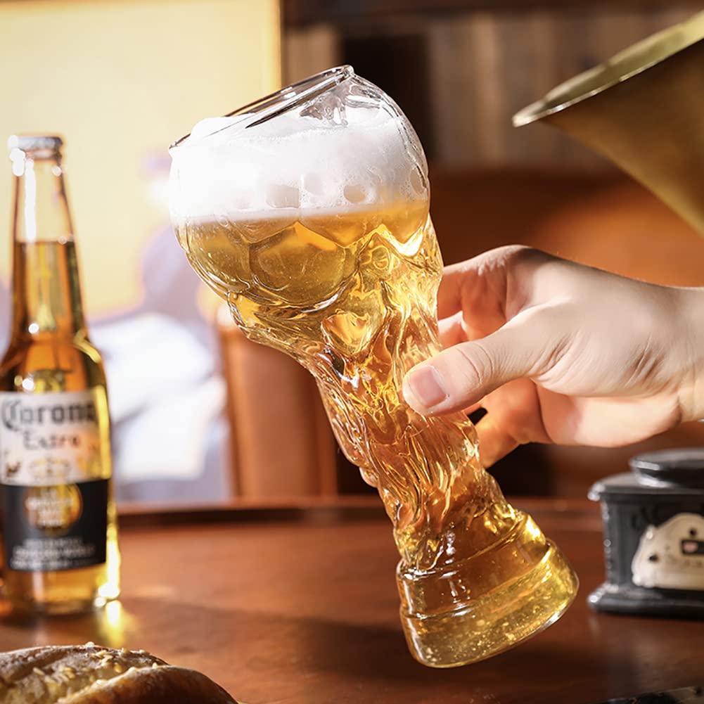 2022 World Cup szklanka do piwa-kreatywna piłka nożna Hercules kufle do piwa spersonalizowane-kryształowe szklanki do pucharu świata, domowe artykuły do ​​piwa Party Bar (600ML)