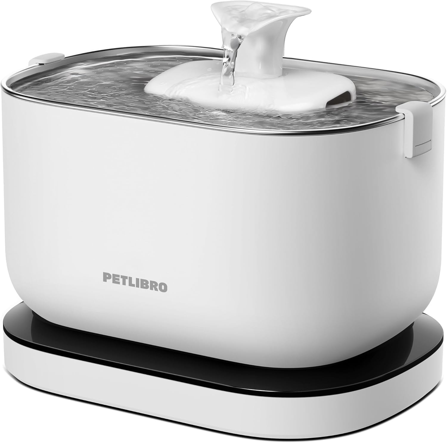 PETLIBRO 猫 水飲み器 自動給水器 コードレス 2WAY給電 無制限置き場所 電池内蔵 猫給水器 中小犬用 猫用 ワイヤレスポンプ 2.5L大容量 表示ランプ付き 4重濾過 静音循環式 動作検知 ステンレス製トレイ 2種類の給水モード 留守も安心 お手入れ簡単
