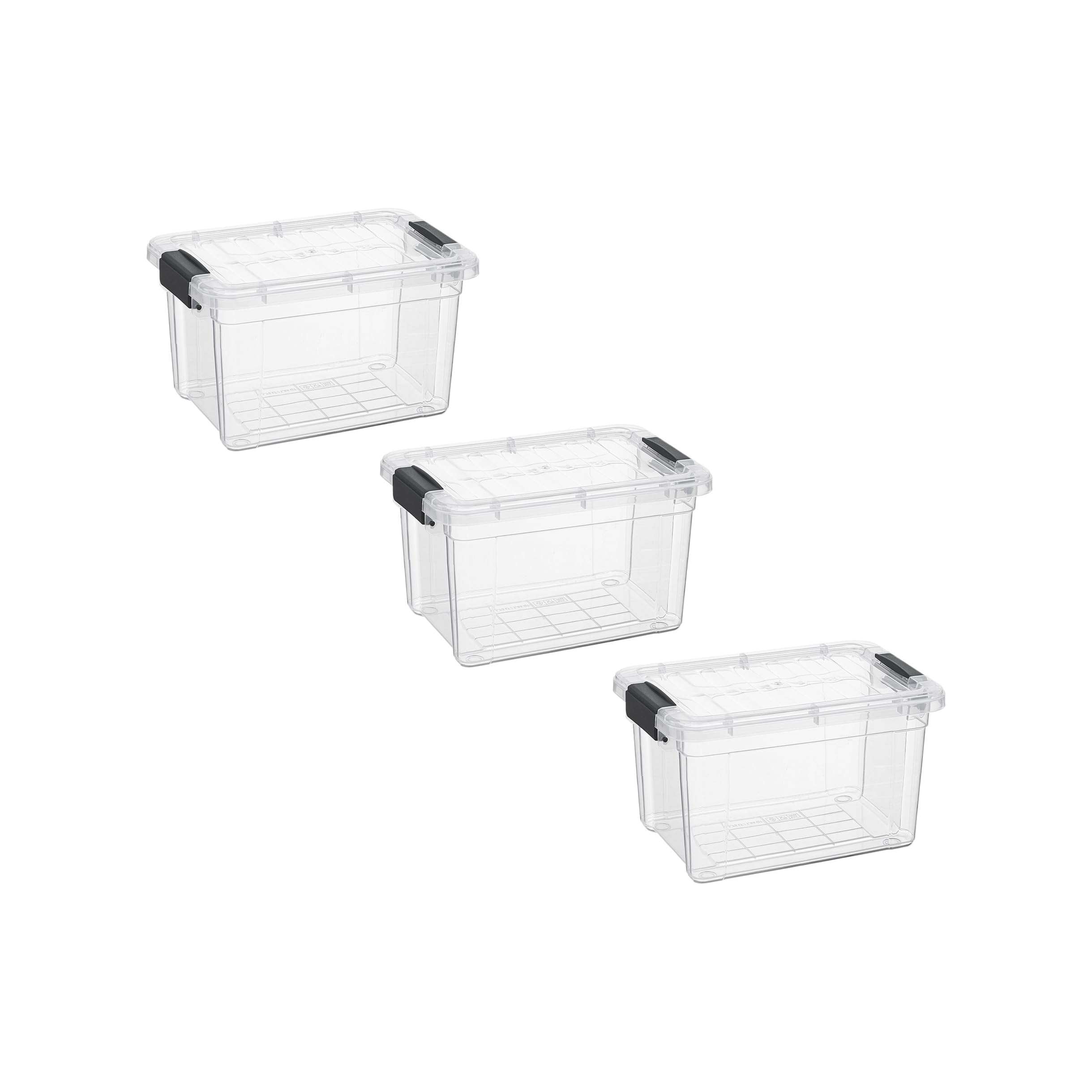 Superio 1.4 Quart Mini Clear Plastic Storage Container with Lid, Stackable Small Organizer Box for Crayons, Art Supplies, Beads, Sewing, Stationery &amp; Food Storage, 3 Pack