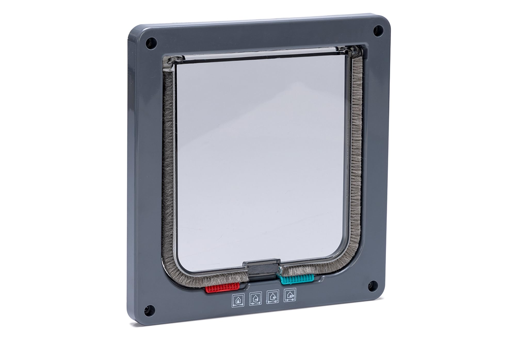 Karlie Cat Door, Quiet Cat Flap, 4-Way Freewheel Door, W: 19.2 cm, H: 20 cm, Anthracite