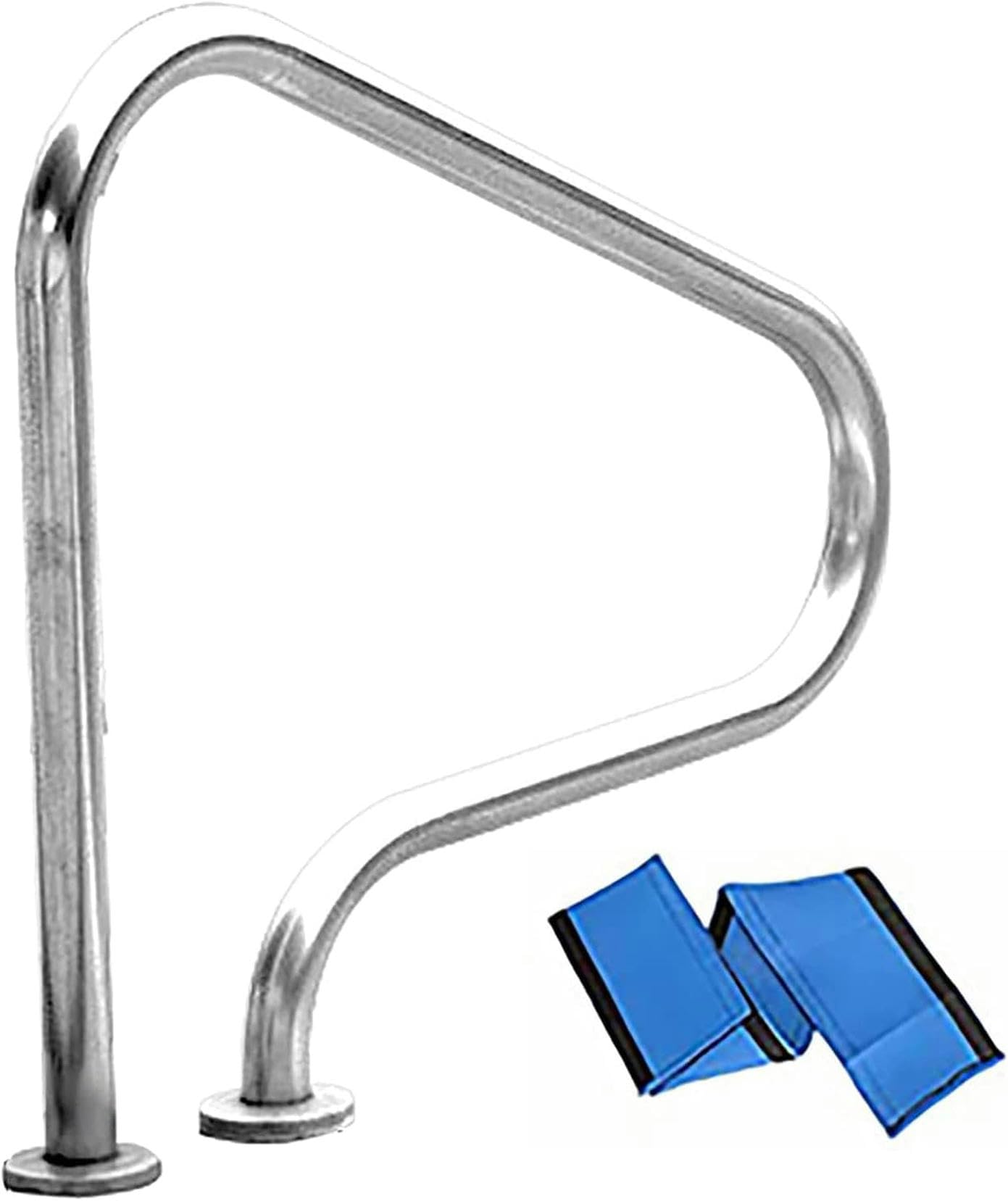 Rampe de piscine en inox de 1,2 mm avec marchepieds de montage et accessoires