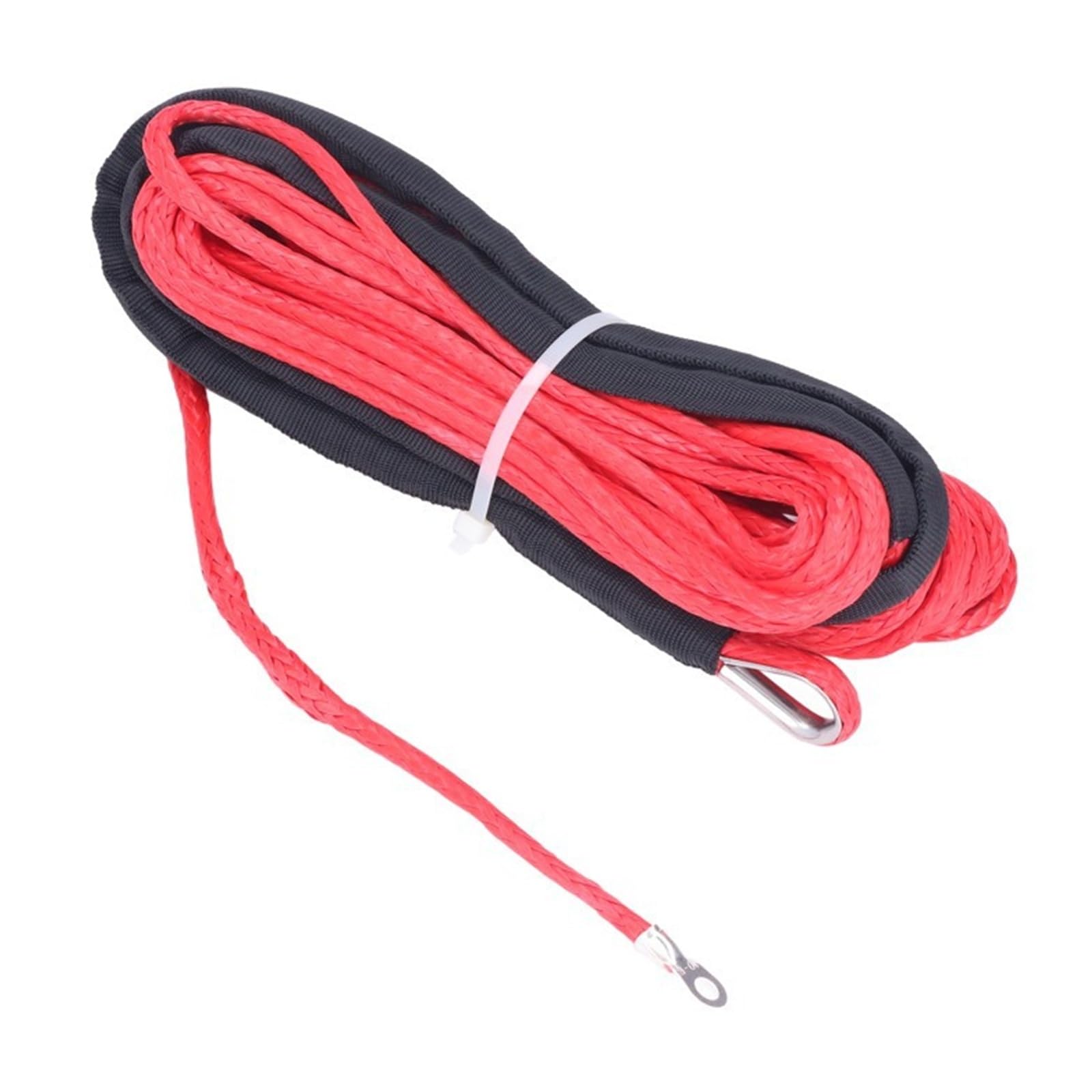 Zestaw syntetycznej liny do wyciągarek samochodowych 5 mm x 15 m, 2, tony, wytrzymała lina przyczepy ATV UTV Off Road Duża pojemność(Gray)